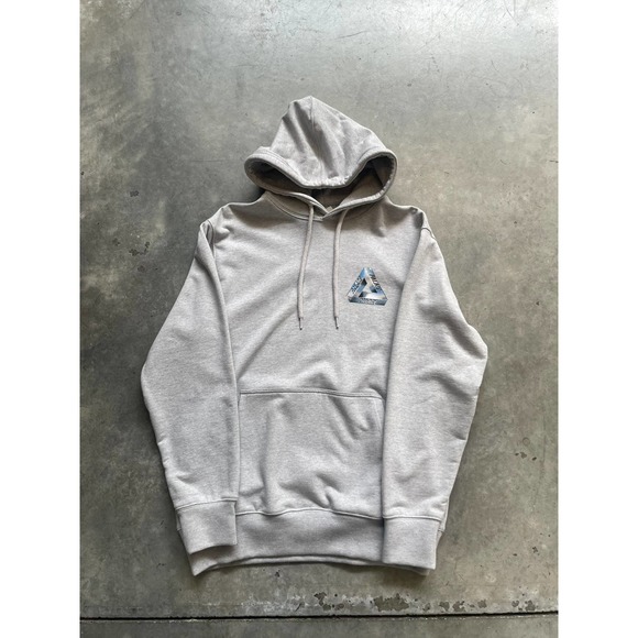 Palace Chrome Triferg Grey Hoodie Size Medium